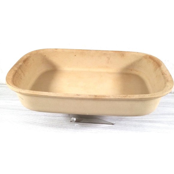 THE PAMPERED CHEF FAMILY HERITAGE STONE RECTANGULAR BAKER 14"x9" - Picture 1 of 4